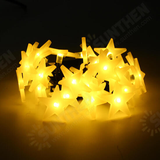 Battery Powered 3.3M 30LEDs Frosted Five Stars Fairy String Light Christmas Wedding Decor Lamp