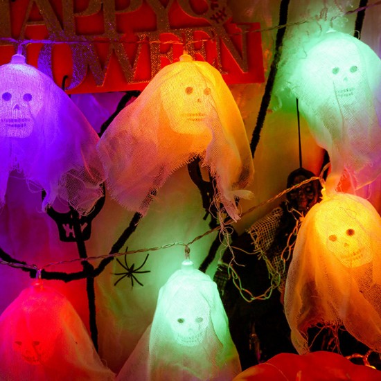 Battery Powered 3M 20LED Halloween Party Home Fairy Lights Decor Hanging Ghost Prop Lantern Lamp