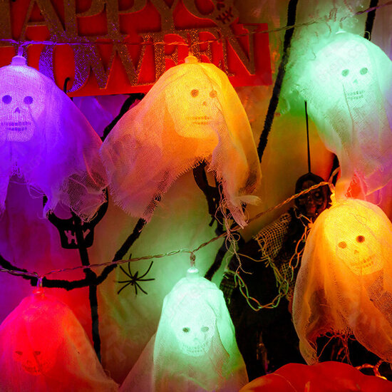 Battery Powered 3M 20LED Halloween Party Home Fairy Lights Decor Hanging Ghost Prop Lantern Lamp