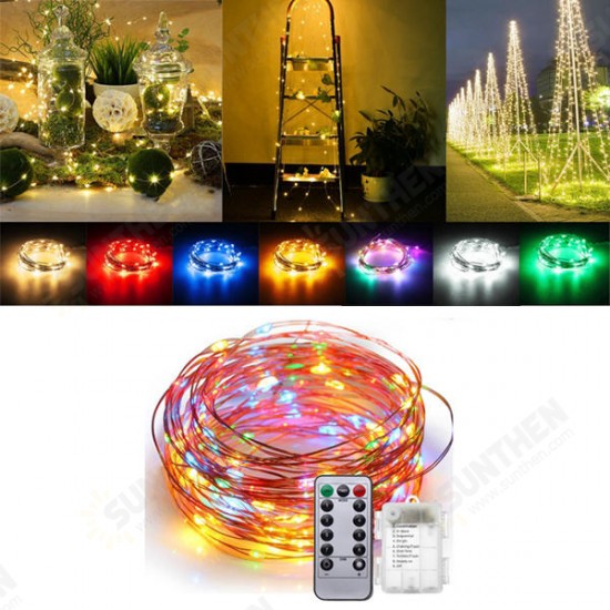 Battery Powered 5M 50LEDs Waterproof Copper Wire Fairy String Light for Christmas +Remote Control