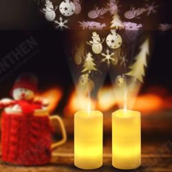 Battery Powered Christmas Snowflake LED Candle Light Flameless Projection Flickering Remote Control Battery Powered Christmas Snowflake LED Candle Light Flameless Projection Flickering Remote Control