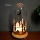 Battery Powered Ramadan Mosque Night Light Glass Cover Wooden Base Decoration Gift