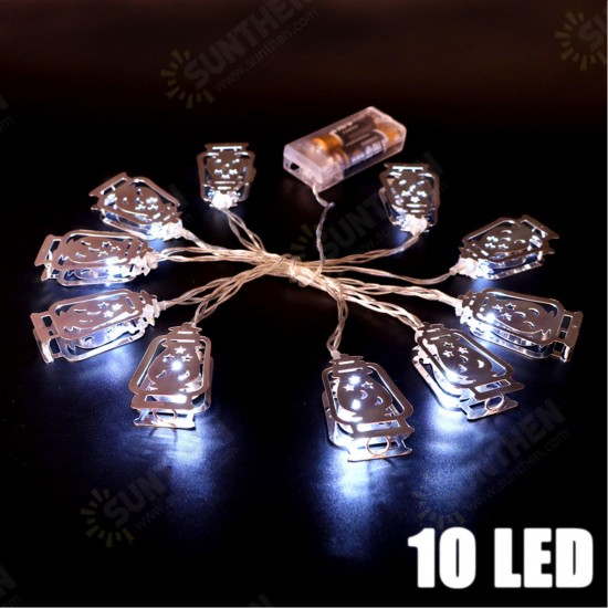 Battery Powered Silver Fanoos Lantern 10 LED String Holiday Light for Islamic Eid Ramadan Battery Powered Silver Fanoos Lantern 10 LED String Holiday Light for Islamic Eid Ramadan