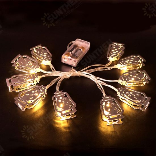 Battery Powered Silver Fanoos Lantern 10 LED String Holiday Light for Islamic Eid Ramadan Battery Powered Silver Fanoos Lantern 10 LED String Holiday Light for Islamic Eid Ramadan