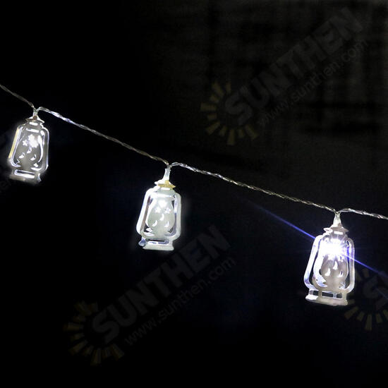 Battery Powered Silver Fanoos Lantern 10 LED String Holiday Light for Islamic Eid Ramadan Battery Powered Silver Fanoos Lantern 10 LED String Holiday Light for Islamic Eid Ramadan