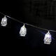 Battery Powered Silver Fanoos Lantern 10 LED String Holiday Light for Islamic Eid Ramadan