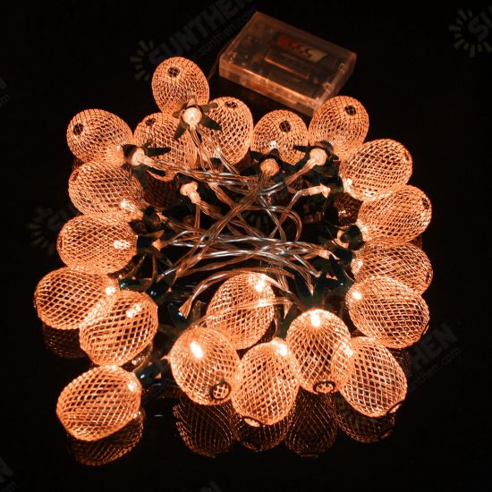 Battery Powered Warm White Metal Pineapple Shaped Indoor LED Fairy String Light for Christmas Party Christmas Decorations Clearance Christmas Lights