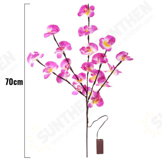 Battery Supply 20LED Bendable Phalaenopsis Flower Branch Tree String Light Christmas Party Decor