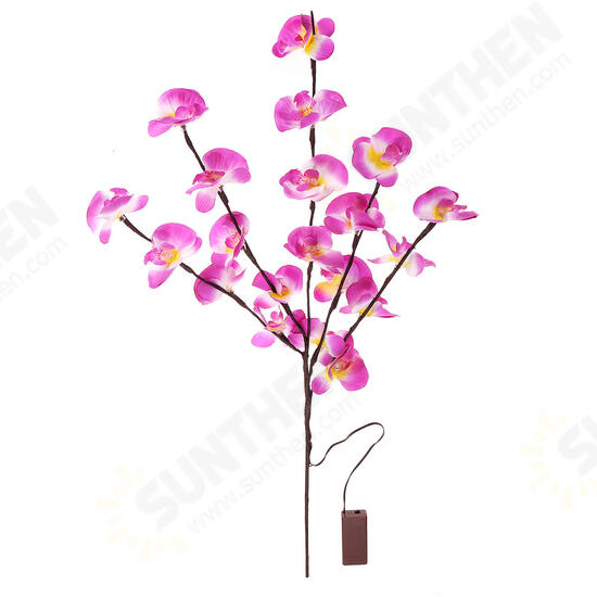 Battery Supply 20LED Bendable Phalaenopsis Flower Branch Tree String Light Christmas Party Decor