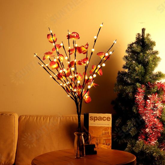 Battery Supply 20LED Bendable Phalaenopsis Flower Branch Tree String Light Christmas Party Decor