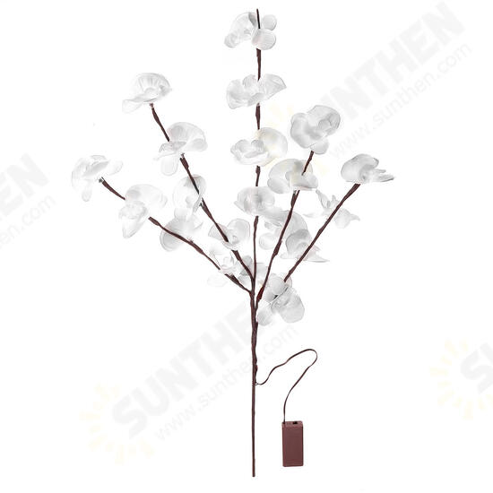 Battery Supply 20LED Bendable Phalaenopsis Flower Branch Tree String Light Christmas Party Decor