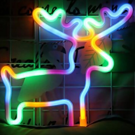 Battery+USB Neon Light Sign LED Lamp Shaped Night Light Art Wall Warm Party Christmas Decoration