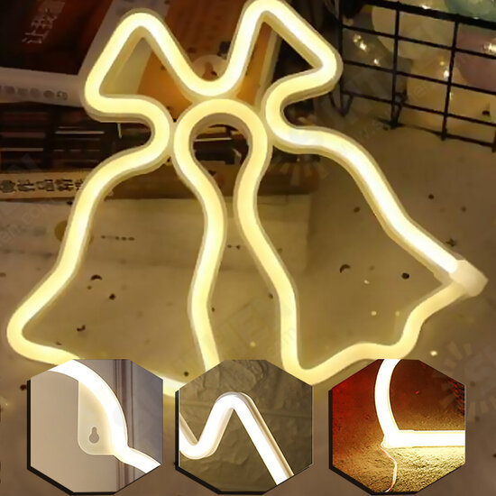 Battery+USB Neon Light Sign LED Lamp Shaped Night Light Art Wall Warm Party Christmas Decoration