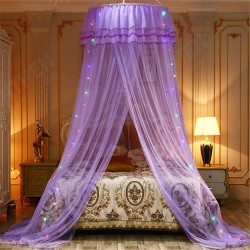 Ceiling-Mounted Mosquito Net Installation Home Dome Foldable Bed Canopy with LED String Light Ceiling-Mounted Mosquito Net Installation Home Dome Foldable Bed Canopy with LED String Light