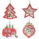 Christmas Decoration Hollow Wooden Pendant Night Light Tree Hanging Ornaments