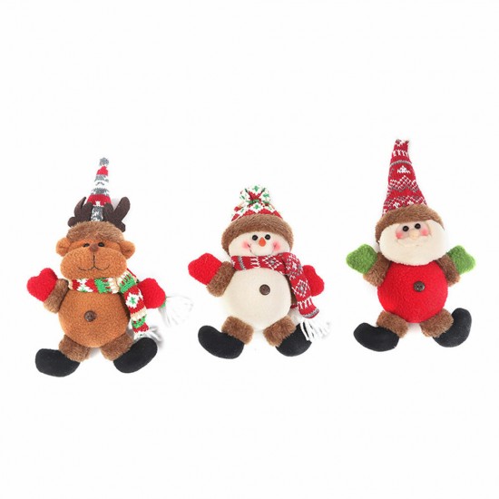 Christmas Doll With Lights Santa Claus Elk Snowman Snowman Tree Pendant Doll Hang Decorations For Home Xmas Gifts New Year