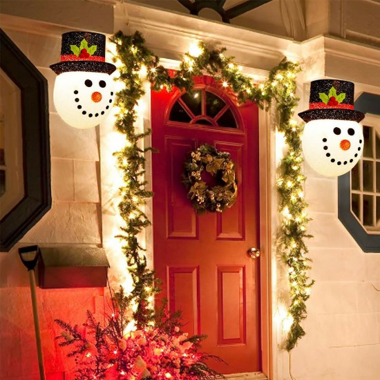 Christmas Snowman Lampshade Corridor Wall Lamp Decoration Outside Xmas Lamp Shade Holiday Christmas Porch Light Covers Lampshade