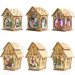 Christmas Wooden Christmas Lighted Wooden Cabin Creative Assembly Small House Decoration Luminous Colored Cabin Christmas Wooden Christmas Lighted Wooden Cabin Creative Assembly Small House Decoration Luminous Colored Cabin