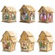 Christmas Wooden Christmas Lighted Wooden Cabin Creative Assembly Small House Decoration Luminous Colored Cabin