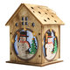 Christmas Wooden Christmas Lighted Wooden Cabin Creative Assembly Small House Decoration Luminous Colored Cabin