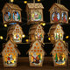 Christmas Wooden Christmas Lighted Wooden Cabin Creative Assembly Small House Decoration Luminous Colored Cabin