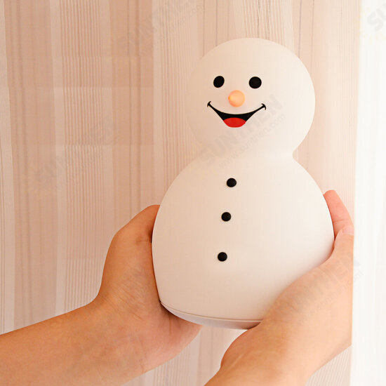 Cute Cartoon Snowman Music Night Light Bedroom Decor Bedside Lamp Christmas Gift Night Lamp for Children Bayby Kid