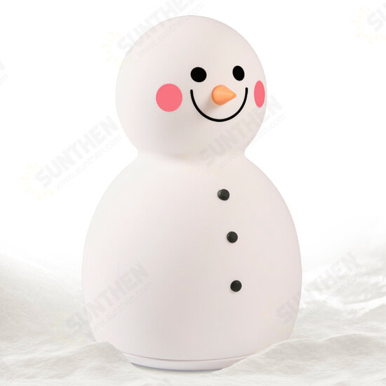 Cute Cartoon Snowman Music Night Light Bedroom Decor Bedside Lamp Christmas Gift Night Lamp for Children Bayby Kid