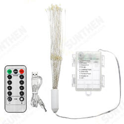 Dual Powered USB Battery 150 LED Starburst String Fairy Light Sliver Wire Wedding Party Home Decor Dual Powered USB Battery 150 LED Starburst String Fairy Light Sliver Wire Wedding Party Home Decor