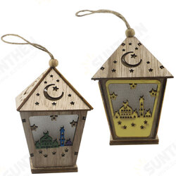 Eid LED Light Lantern Ramadan Festival Party Decorations Mubarak Muslims Islamic Three-dimensional House with LED Lamp Pendant Eid LED Light Lantern Ramadan Festival Party Decorations Mubarak Muslims Islamic Three-dimensional House with LED Lamp Pendant