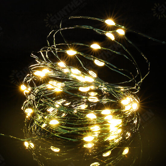 16m USB Copper Wire String Lights Timing 8 Patterns 3000K Warm Light for Party Christmas Wedding Decorations