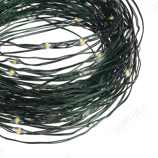 16m USB Copper Wire String Lights Timing 8 Patterns 3000K Warm Light for Party Christmas Wedding Decorations