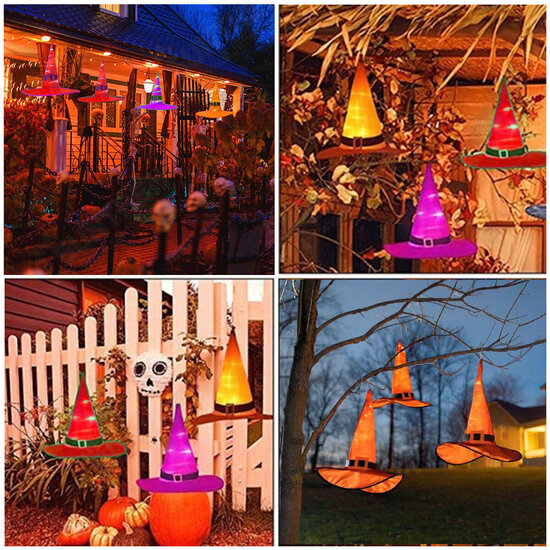Halloween Hanging LED Witch Hat Party Prop Decor Costume Cosplay Accessory Supply Halloween Hanging LED Witch Hat Party Prop Decor Costume Cosplay Accessory Supply