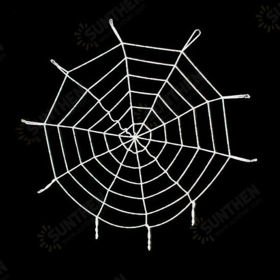 Halloween LED Spider Web String Light Outdoor Horror Party Props Lamp Cobweb Spooky Decor