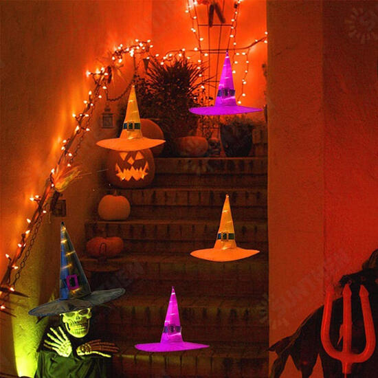 Halloween LED Witch Hat Party Prop Decor Costume Cosplay Accessory Supply