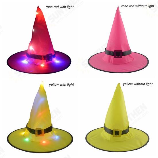 Halloween LED Witch Hat Party Prop Decor Costume Cosplay Accessory Supply