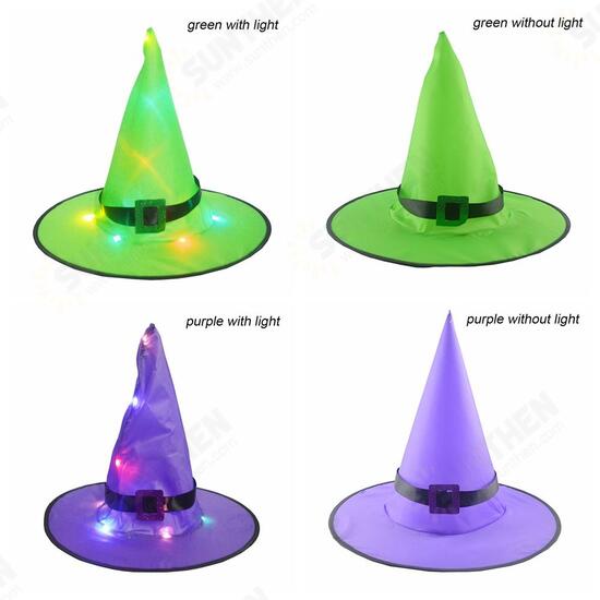 Halloween LED Witch Hat Party Prop Decor Costume Cosplay Accessory Supply