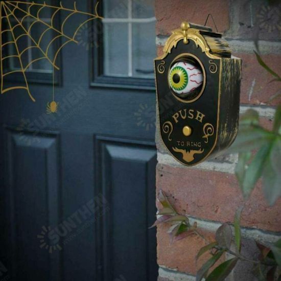 Halloween One Eyed Doorbell Decoration Horror Props Glowing Hanging Piece Whole Door Hanging Plastic Doorbell Eye Bell Decor