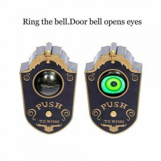 Halloween One Eyed Doorbell Decoration Horror Props Glowing Hanging Piece Whole Door Hanging Plastic Doorbell Eye Bell Decor