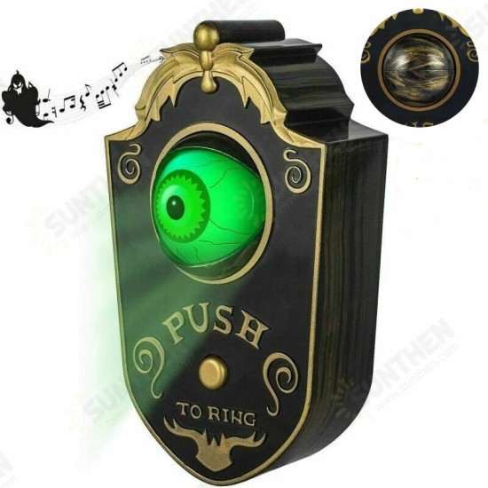 Halloween One Eyed Doorbell Decoration Horror Props Glowing Hanging Piece Whole Door Hanging Plastic Doorbell Eye Bell Decor