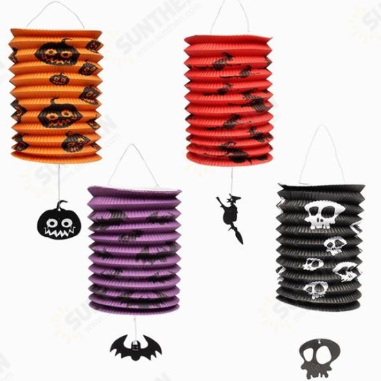 Halloween Pumpkin Bat Pattern Paper Lantern Party Decorations Yard Hanging Decor