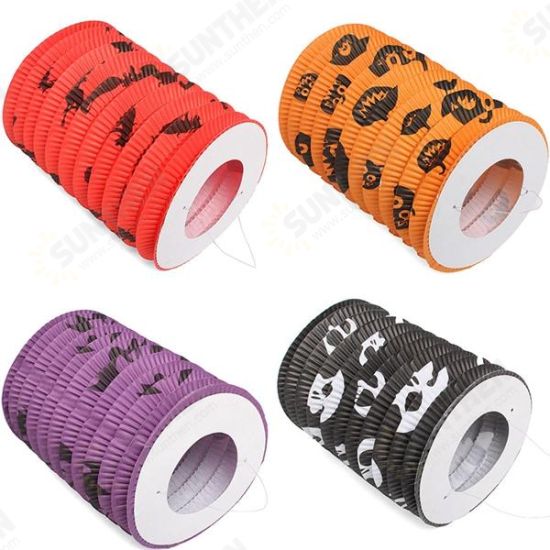 Halloween Pumpkin Bat Pattern Paper Lantern Party Decorations Yard Hanging Decor