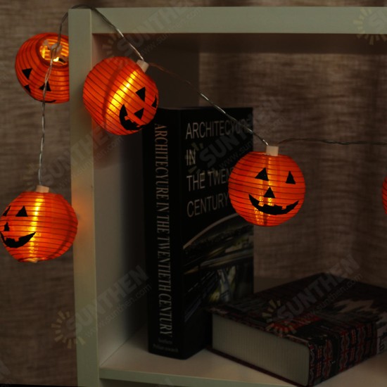 Halloween Pumpkin LED String Light 1.5M 4M Battery Operated Lantern House Party Vintage Lamp