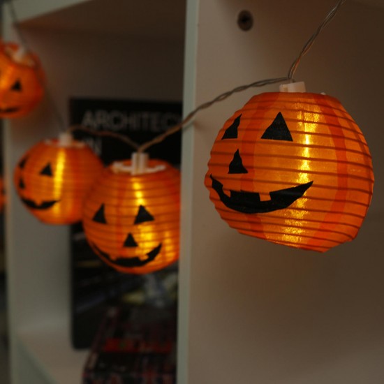 Halloween Pumpkin LED String Light 1.5M 4M Battery Operated Lantern House Party Vintage Lamp