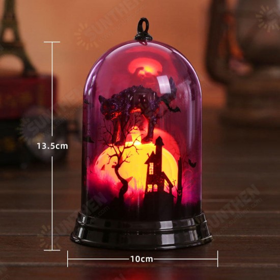 Halloween Small Lampshade Humorous Pumpkin Witch Black Cat Night Light Decoration Home Furnishing Holiday Gift