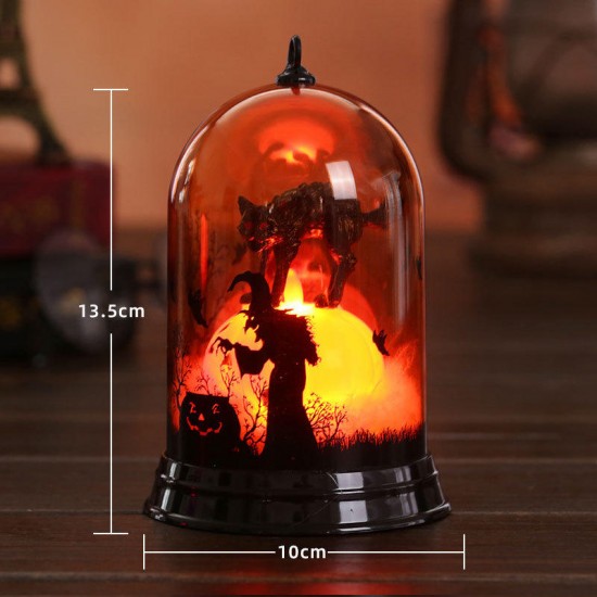 Halloween Small Lampshade Humorous Pumpkin Witch Black Cat Night Light Decoration Home Furnishing Holiday Gift