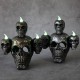 Halloween Smoke Horror Skull Head Lamp LED Electronic Candle Lights Haunted House Decoration Props