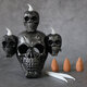 Halloween Smoke Horror Skull Head Lamp LED Electronic Candle Lights Haunted House Decoration Props