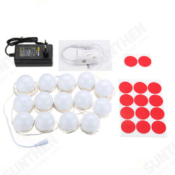 Hollywood Style 14Bulbs White LED Vanity Mirror Lights Kit + EU Power Supply Adapter+Dimmer Hollywood Style 14Bulbs White LED Vanity Mirror Lights Kit + EU Power Supply Adapter+Dimmer
