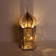 Islam Eid Ramadan Mubarak Decoration Wooden Golden LED Lantern Basswood Night Light