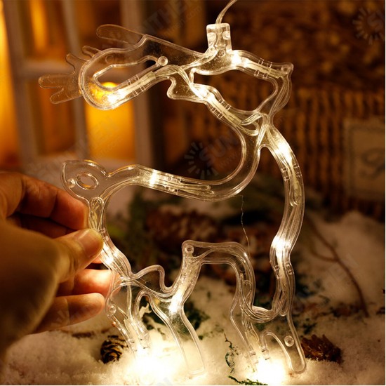 LED Christmas Suction Cup Night Light Ornament Wall Window Hanging Lamp Home Decor